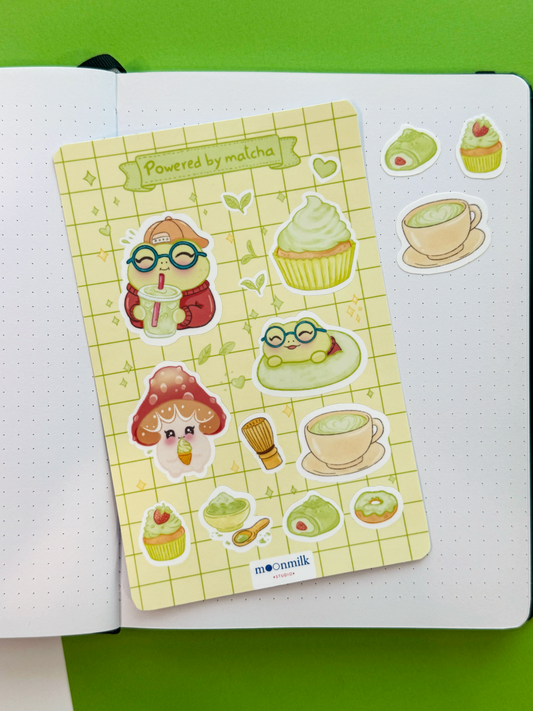 Powered by Matcha - Sticker Sheet