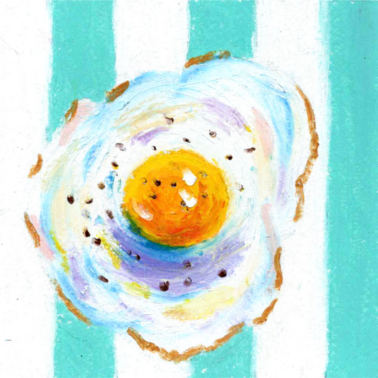 Fried Egg - Oil Pastel - Art Print