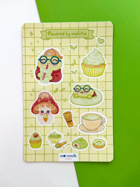 Powered by Matcha - Sticker Sheet